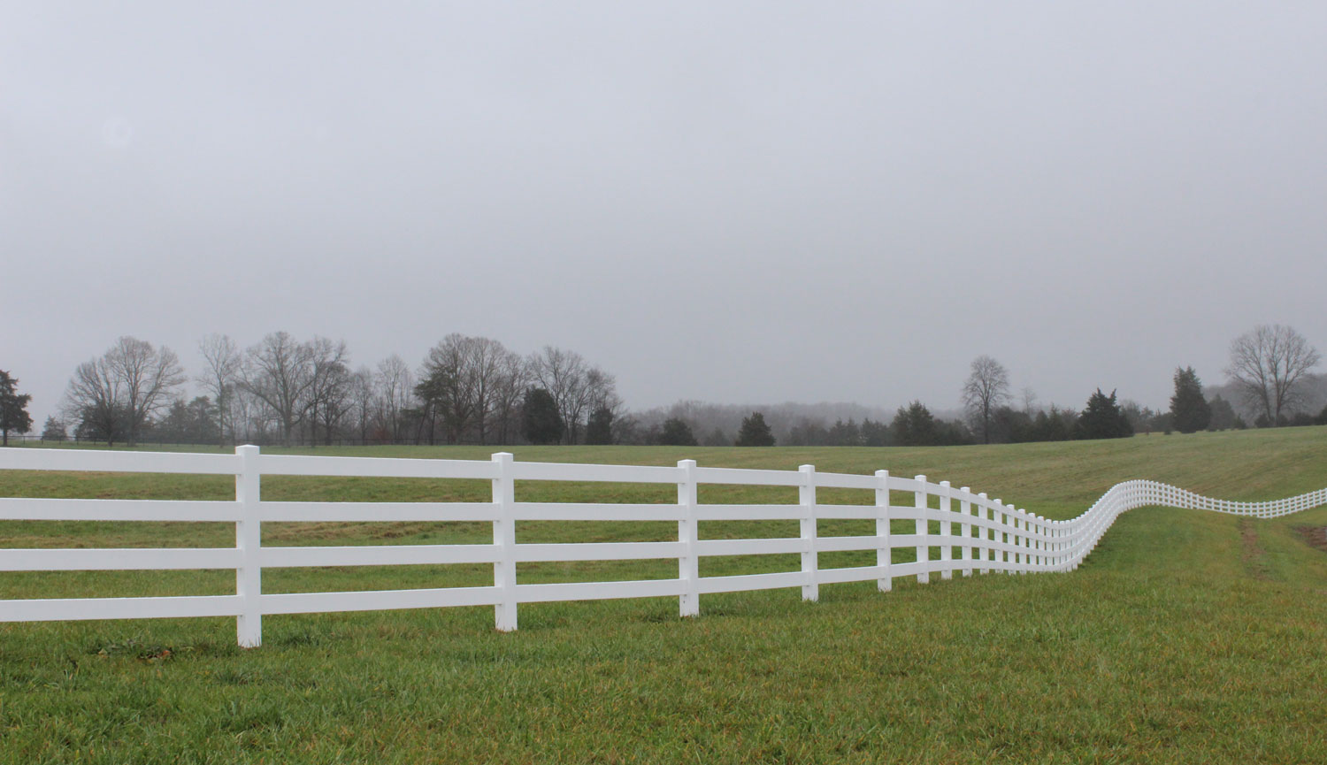 Vinyl ranch style fence for horses